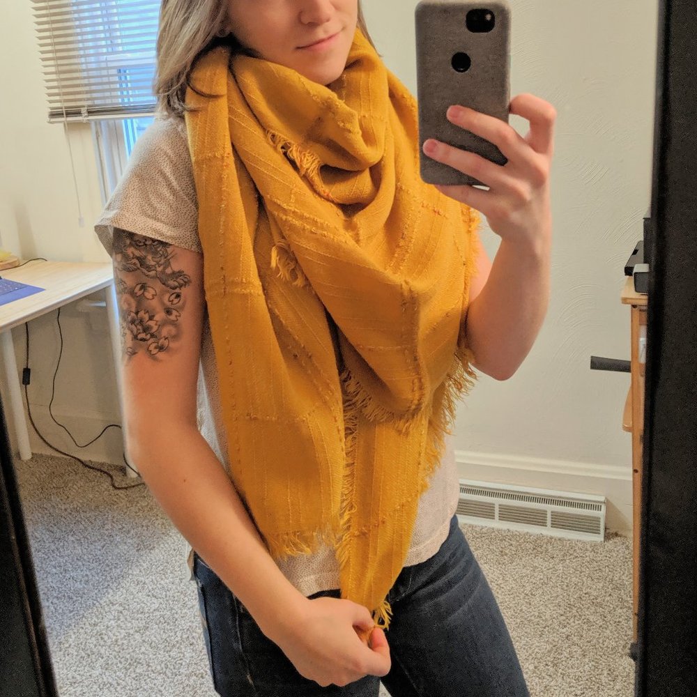 Maurices Mustard Yellow Scarf